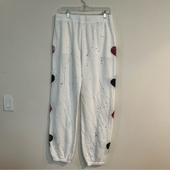 NWT T-Party Hand Painted Poker Jogger Pants - White M - Picture 10 of 15